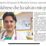 SANT'AGATA D'ESARO La storia del papà di Michela Surace operato a Bari