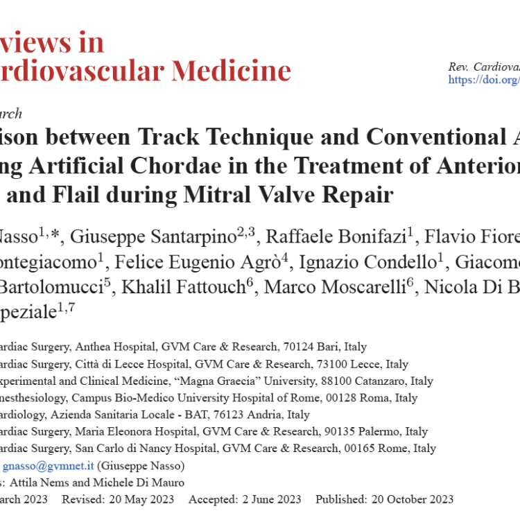 Comparison between Track Technique and Conventional Approach for Measuring Artificial Chordae in the Treatment of Anterior Leaflet Prolapse and Flail during Mitral Valve Repair